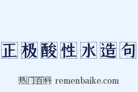 正极酸性水造句是什么意思的图片